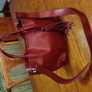EcoLab red leather handbag
